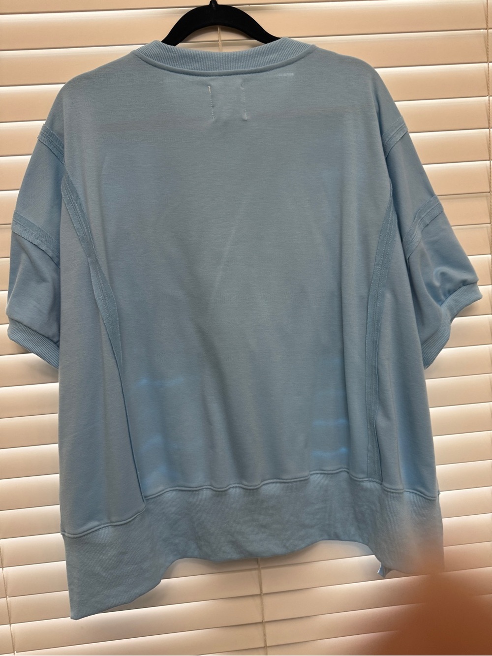 Adorable Light Blue Patchwork Lace-Trim Short Sleeve Tee - Picture 6 of 8